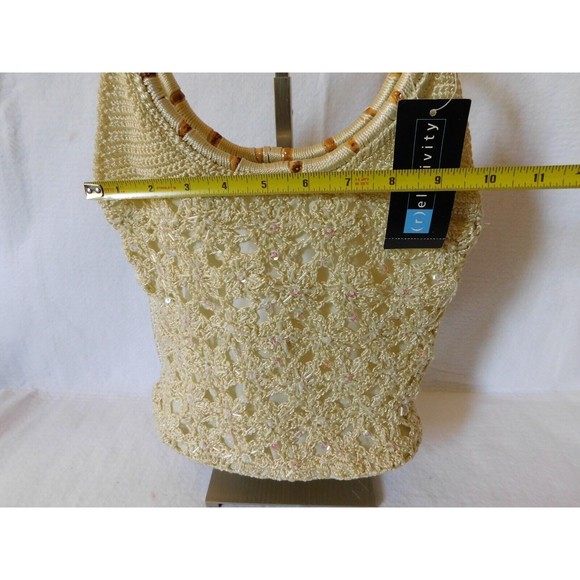 Relativity Purse Handbag Macrame Wood Handle Bag - Picture 14 of 14